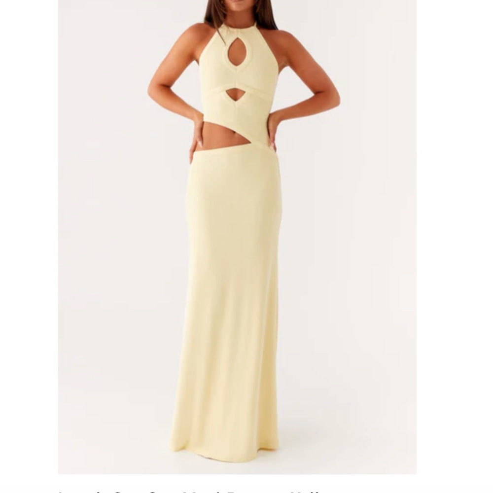 Peppermayo Lanah Cut-Out Maxi Dress - Butter Yellow